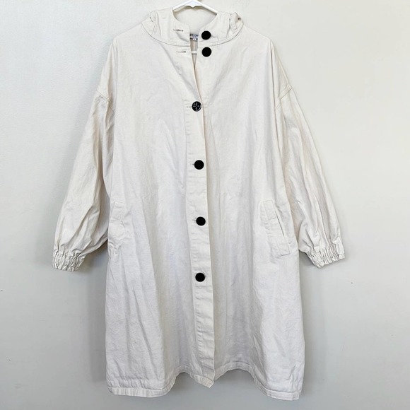 Opening Ceremony Jackets & Blazers - Opening Ceremony ONE SIZE (Oversized) Beige Hooded Elastic Cuffs Trench Coat